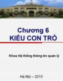 Bài giảng Cơ sở lập trình 1: Chương 6 - Lê Quý Tài