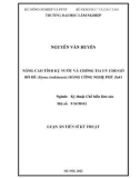 Luận án Tiến sĩ Kỹ thuật: Nâng cao tính kỵ nước và chống tia uv cho gỗ Bồ đề (Styrax tonkinensis) bằng công nghệ phủ ZnO