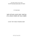 Luận văn Thạc sĩ: Một số bài toán đặc trưng của phân phối mũ hai chiều