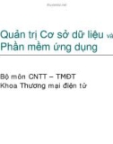 Quản trị Cơ sở dữ liệu và Phần mềm ứng dụng: Ngôn ngữ SQL