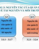 Bài giảng Quản lý nhà nước về tài nguyên và môi trường - Chương 3: Nguyên tắc của quản lý nhà nước về tài nguyên và môi trường