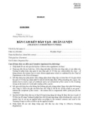 MẪU BẢN CAM KẾT ĐÀO TẠO - HUẤN LUYỆN (TRAINING COMMITMENT FORM)