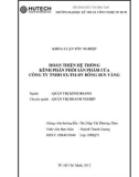 Khóa luận tốt nghiệp Quản trị kinh doanh: Hoàn thiện hệ thống kênh phân phối sản phẩm của Công ty TNXH SX TM DV Bông sen vàng