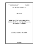 Luận văn Thạc sĩ Quản lý công: Năng lực công chức Văn phòng – Thống kê cấp xã ở huyện Tiên Lãng, thành phố Hải Phòng