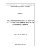 Luận văn Thạc sĩ Kinh tế: Nhân tố ảnh hưởng đến cấu trúc vốn của các doanh nghiệp ngành dầu khí niêm yết tại Việt Nam