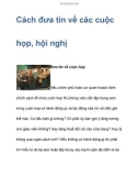 Cách đưa tin về các cuộc họp và hội nghị