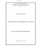 Luận văn Thạc sĩ Toán học: Về bất đẳng thức Holder và áp dụng