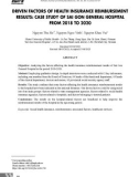 Các yếu tố ảnh hưởng đến kết quả thanh quyết toán chi phí khám chữa bệnh bảo hiểm y tế: Trường hợp của Bệnh viện Đa khoa Sài Gòn giai đoạn 2018-2020