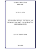 Luận văn Thạc sĩ Luật học: Trách nhiệm vật chất trong Luật lao động Việt Nam - Thực trạng và phương hướng hoàn thiện