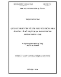 Tóm tắt Luận văn thạc sĩ Quản lý công: Quản lý Nhà nước về công tác cấp giấy phép xây dựng nhà ở riêng lẻ đô thị trên địa bàn Quận Hai Bà Trưng – Thành phố Hà Nội