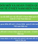 Bài giảng Quản lý nhà nước về kinh tế - Chương 5: Đổi mới và hoàn thiện quản lý nhà nước về kinh tế ở việt nam hiện nay