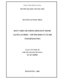 Luận văn Thạc sĩ Kế toán: Hoàn thiện hệ thống kiểm soát nội bộ tại Sở Lao động – Thương binh và Xã hội tỉnh Bình Dương