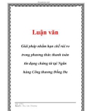 Luận văn đề tài: Giải pháp nhằm hạn chế rủi ro trong phương thức thanh toán tín dụng chứng từ tại Ngân hàng Công thương Đống Đa