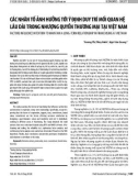 Các nhân tố ảnh hưởng tới ý định duy trì mối quan hệ lâu dài trong nhượng quyền thương mại tại Việt Nam