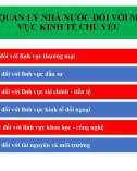 Bài giảng Quản lý nhà nước về kinh tế - Chương 3: Quản lý nhà nước đối với một số lĩnh vực kinh tế chủ yếu