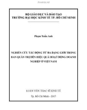 Luận văn Thạc sĩ Kinh tế: Nghiên cứu tác động từ đa dạng giới trong Ban Quản trị đến hiệu quả hoạt động doanh nghiệp ở Việt Nam