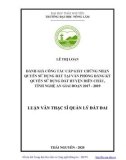Luận văn Thạc sĩ Quản lý đất đai: Đánh giá công tác cấp giấy chứng nhận quyền sử đất tại văn phòng đăng ký quyền sử dụng đất huyện Diễn Châu tỉnh Nghệ An giai đoạn 2017-2019