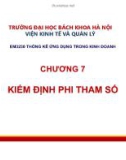 Bài giảng Thống kê ứng dụng trong kinh doanh: Chương 7 - Trường Đại học Bách khoa Hà Nội