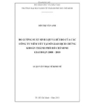 Luận văn Thạc sĩ Kinh tế: Đo lường suất sinh lợi và rủi ro của các công ty niêm yết tại sở giao dịch chứng khoán thành phố Hồ Chí Minh giai đoạn 2008 – 2010
