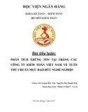 Tiểu Luận: PHÂN TÍCH NHỮNG TỒN TẠI TRONG CÁC CÔNG TY KIỂM TOÁN VIỆT NAM VỀ TUÂN THỦ CHUẨN MỰC ĐẠO ĐỨC NGHỀ NGHIỆP