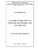 Luận văn Thạc sĩ Kinh tế: Can thiệp vô hiệu hóa của Chính Phủ đối với dòng vốn vào Việt Nam