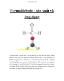 Formaldehyde - sản xuất và ứng dụng