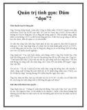 Quản trị tinh gọn: Dám “dọn”?