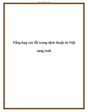 Tổng hợp các lỗi trong dịch thuật từ Việt sang Anh