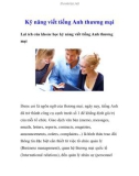 Kỹ năng viết tiếng Anh thương mại