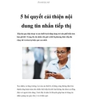 5 bí quyết cải thiện nội dung tin nhắn tiếp thị