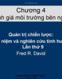 Bài giảng môn quản trị chiến lược: Chương 4. Đánh giá môi trường bên ngoài - Th.S Hoàng Giang