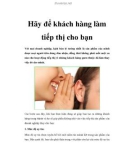 Hãy để khách hàng làm tiếp thị cho bạn