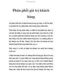 Phân phối giá trị khách hàng