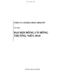 TÀI LIỆU ĐẠI HỘI ĐỒNG CỔ ĐÔNG THƯỜNG NIÊN 2010