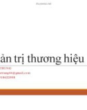 Bài giảng Quản trị thương hiệu - TS. Bảo Trung