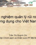 KINH NGHIỆM QUẢN LÝ RỦI RO GIÁ ỨNG DỤNG CHO VIỆT NAM