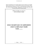 MẪU BÁO CÁO KẾT QUẢ TỰ KIỂM ĐỊNH CHẤT LƯỢNG DẠY NGHỀ