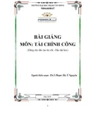 Bài giảng Tài chính công: Phần 1 - ĐH Phạm Văn Đồng