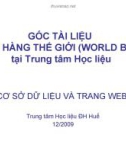 CƠ SỞ DỮ LIỆU VÀ TRANG WEB