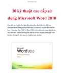 10 kỹ thuật cao cấp sử dụng Microsoft Word 2010