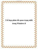 5 tổ hợp phím tắt quan trọng nhất trong Windows 8