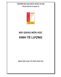 BÀI GIẢNG MÔN HỌC KINH TẾ LƯỢNG