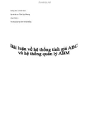 Bài luận về hệ thống tính giá ABC và hệ thống quản lý ABM