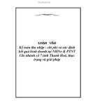 Đề tài: Kế toán thu nhập - chi phí và xác định kết quả kinh doanh tại NHNo & PTNT Chi nhánh số 7 tỉnh Thanh Hoá, thực trạng và giải pháp