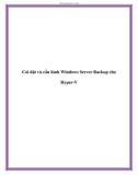 Cách cài đặt và cấu hình Windows Server Backup cho Hyper-V