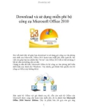 Download và sử dụng miễn phí bộ công cụ Microsoft Office 2010