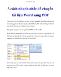 3 cách nhanh nhất để chuyển tài liệu Word sang PDF