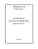 Bài giảng Quản lý tài chính công - ĐH Thủy lợi