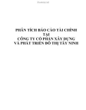 Báo cáo thực tập Phân tích báo cáo tài chính tại Công ty Cổ phần Xây dựng và Phát triển đô thị Tây Ninh