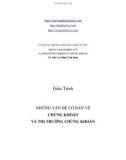 Giáo Trình: Những vấn đề cơ bản về chứng khoán và thị trường chứng khoán